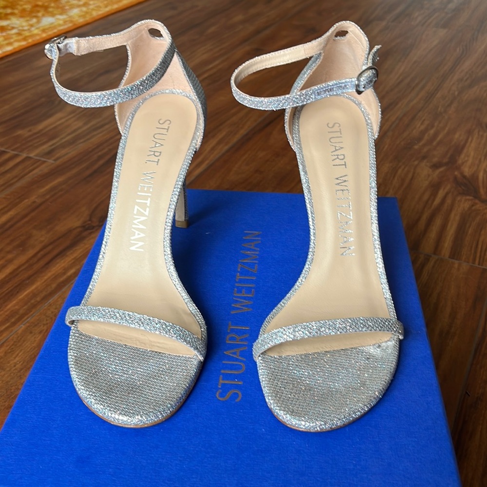 Stuart Weitzman, Nudistsong, Silver, EU 37.5, US 7